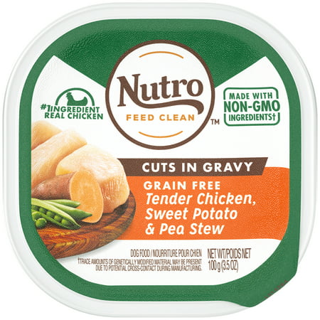 NUTRO Grain Free Wet Dog Food Cuts in Gravy Tender Chicken, Sweet Potato & Pea Stew, 3.5 oz.