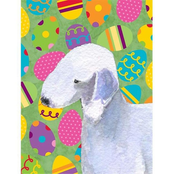 11 x 15 in. Bedlington Terrier Easter Eggtravaganza Garden Size Flag