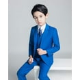 thumbnail image 4 of Toddler Boys Dress Suit Formal 5PCS Wedding Ring Bearer Outfit Kids Suit Set Royal Blue 10Years, 4 of 5