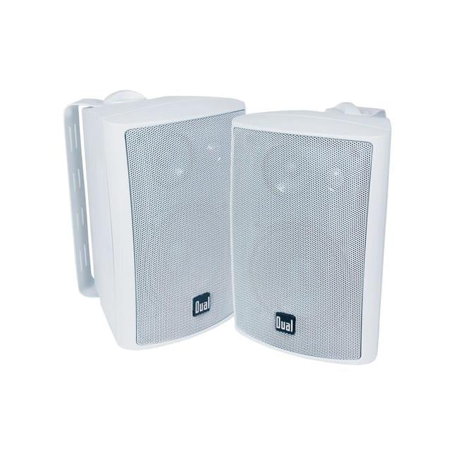 Black Dual Electronics 4" 3-Way Indoor Pair Outdoor Speakers 