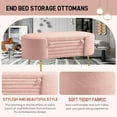 thumbnail image 2 of Tabaray 45.3” Storage Ottoman Bench with Lift Top Design, Modern End of Bed Bench with Upholstered Sherpa Fabric, Toy Storage Bench for Bedroom, Living Room (Pink), 2 of 14