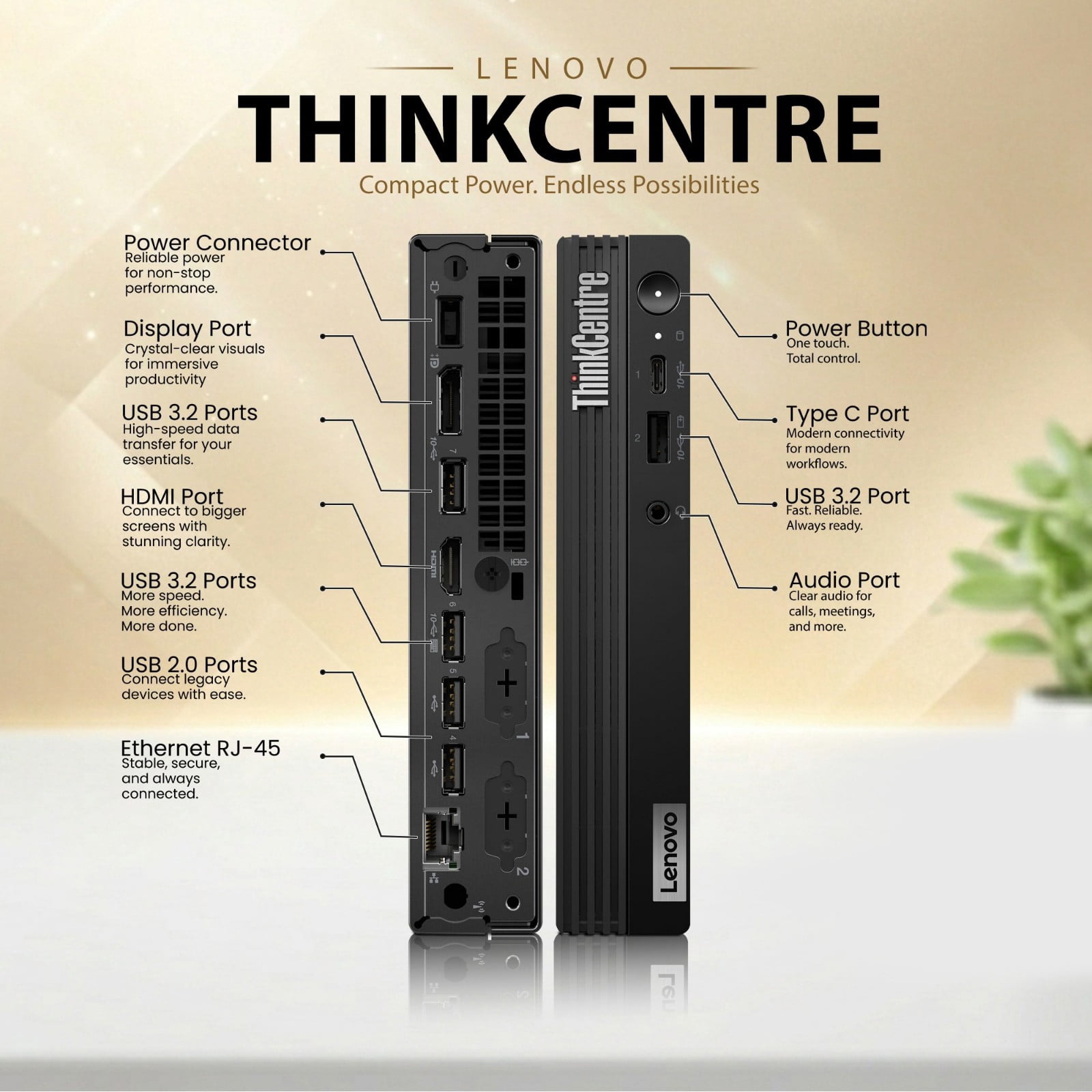 Restored Lenovo ThinkCentre M75q G2 Tiny Desktop Computer — AMD Ryzen 3 PRO 5350GE Upto 4.2GHz — 16GB DDR4 RAM — 128GB SSD — Keyboard & Mouse — WiFi — Mini PC — Windows 11 Pro (Refurbished)