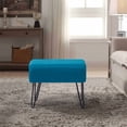 thumbnail image 4 of Home Soft Things Jacquard Ottoman - Angola - Ocean depths - 19" x 13" x 17", 4 of 5