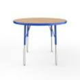 thumbnail image 3 of ECR4Kids 36in Round Everyday T-Mold Adjustable Activity Table Maple/Blue - Standard Swivel, 3 of 4