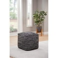 thumbnail image 2 of Steve Silver Omari Square Handwoven Black/ Ivory Wool Pouf, 2 of 7