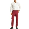 thumbnail image 2 of INSPIRE CHIC Business Checked Trousers for Men's Straight Leg Flat Front Plaid Dress Pants 28 Red, 2 of 5