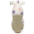 thumbnail image 3 of BLISSFUL STEP Espadrilles Plateforme en Dentelle pour Femmes Talons Compensés Fleur Violette Sandales 5.5 m US, 3 of 6