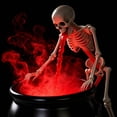 thumbnail image 6 of Halloween Decorations Indoor - Vintage Puking Skeleton Cauldron | Green LED Mist Maker Spooky Black Witch Bowl Halloween Decor for Party Kitchen Mantel Tabletop, Red, 6 of 7