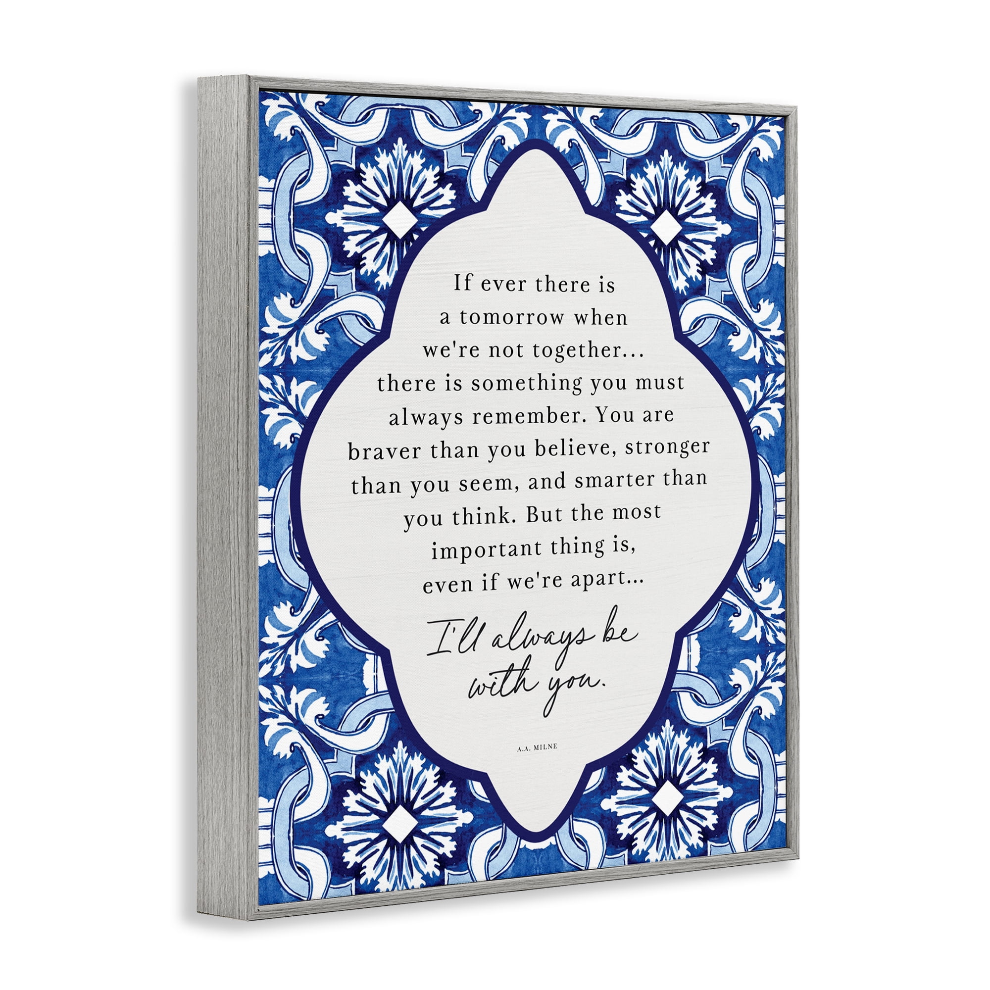 Always Be With You Inspiration Gray Framed Giclee Art, design by Lettered and Lined