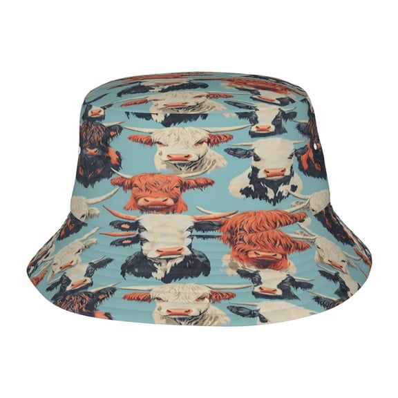 Highland Cow Fisherman's Hat Lightweight and Breathable Sun Hat Suitable for Both Men and Women