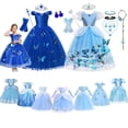 thumbnail image 2 of Disney Girl Cenicienta Cosplay disfraz vestir ropa niñas fiesta de Navidad vestidos de princesa niños cumpleaños boda vestido de baile 3T (etiqueta 110) Gao Jinjia LED, 2 of 2