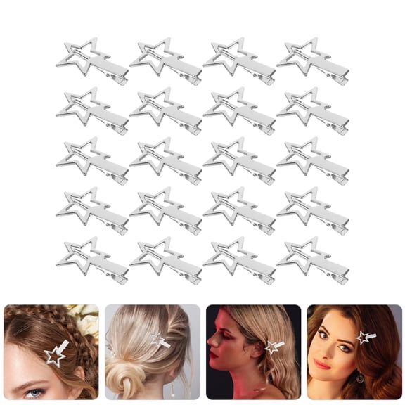 TABLZONE Trendy Star Shaped Hair Clips Secure Snap Clips for Fine Hair 20Pcs