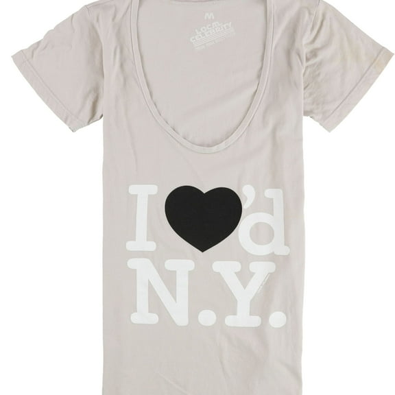 Local Celebrity Womens I Loved N.Y Graphic T-Shirt, Beige, Medium