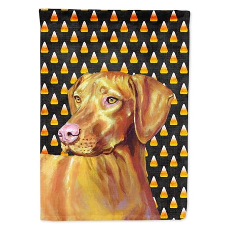 Carolines Treasures LH9066-FLAG-PARENT Vizsla Candy Corn Halloween Portrait Flag multicolor