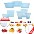 thumbnail image 2 of Bolsas reutilizables de silicona para alimentos, 8 piezas de silicona reutilizable para mantener los alimentos frescos, bolsas de silicona para alimentos, diseño revolucionario, 2 of 8