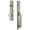 Satin Nickel, variant on Grandeur Cardgrbor_Esetd_Na Carre Solid Brass Rose Dummy Full Plate "D" Grip Handleset -