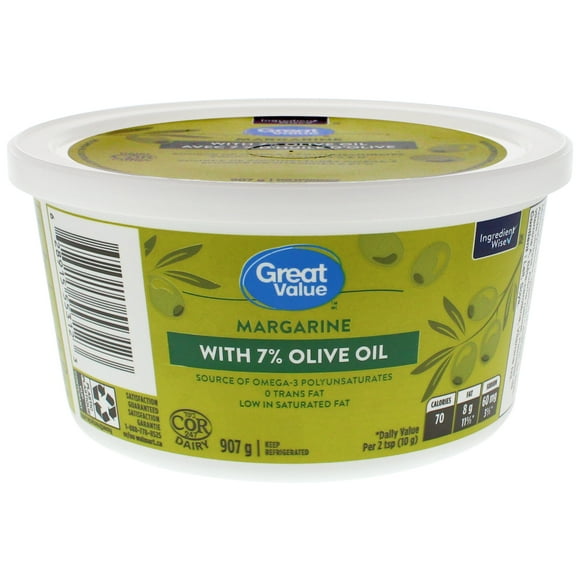 Great Value Margarine with 7% Olive Oil, 907 g