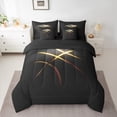 thumbnail image 2 of jejeloiu Ball Game Gaming 7-Piece Twin Bedding Sets,Basketballsport Bedding Comforter Set,Black Gold Sheet Sets For Men Women,Super Cozy Room Decor Reversible, 2 of 8