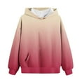 thumbnail image 4 of Eltusu Girls Pullover Hoodies, Casual Gradient Long Sleeve Thermal Sweatshirts with Pockets Wine Size 9-10 T, 4 of 7