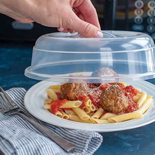 Nordic Ware 8” Microwave Spatter Cover, BPA-free and Melamine Free Plastic,  5 Year Warranty, 7.75 x 7.75 x 1.50
