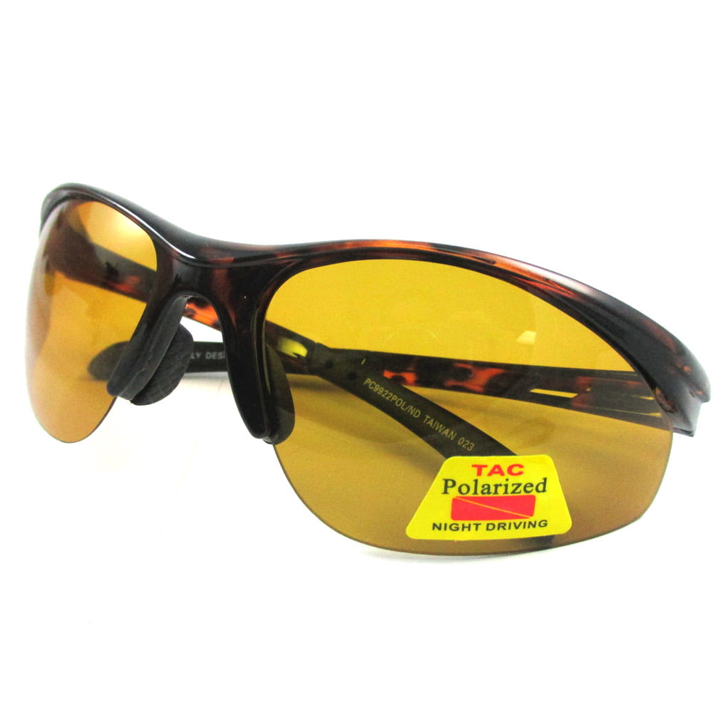 Kagogo Men Women Night Vision HD Polarized Glasses for Driving Fishing Shooting Yellow Aviator Anti Glare Alleviate Eye Fatigue Safety Sunglasses 