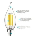thumbnail image 2 of Luxrite Vintage Candelabra LED Bulb 4000K Cool White 550lm 5W=60W Dimmable Flame Tip Clear Glass E12 Base (6 Pack), 2 of 5