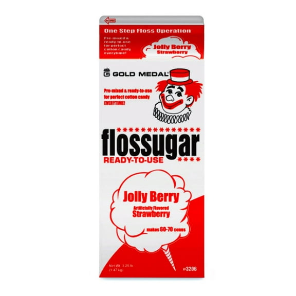 Dana Market - Cotton Candy Flossugar Jolly Berry (Strawberry Flavor) - 1/2 Gallon Cartons - 3.25 lbs.