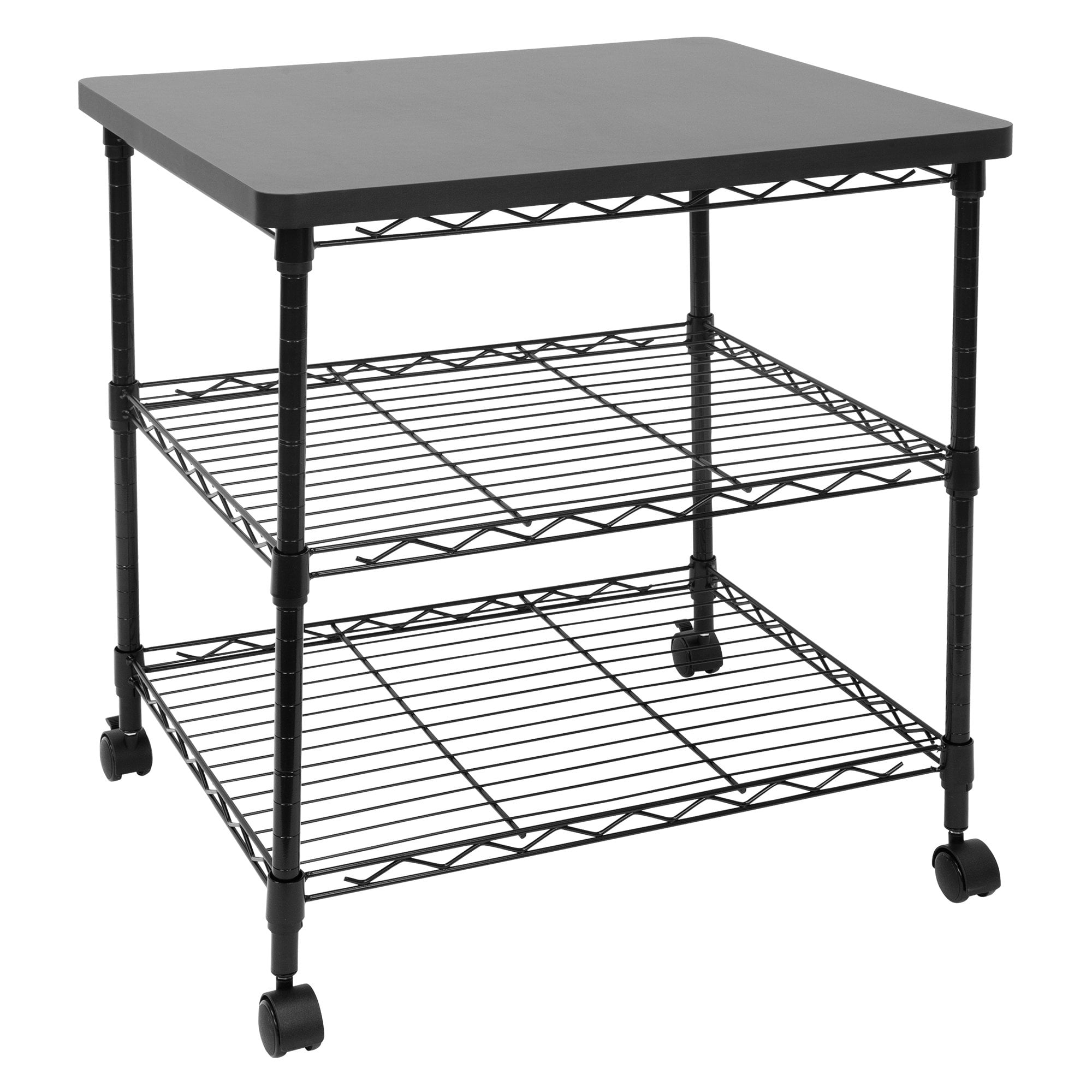 MountIt! ThreeTier Large Printer Cart with Wheels