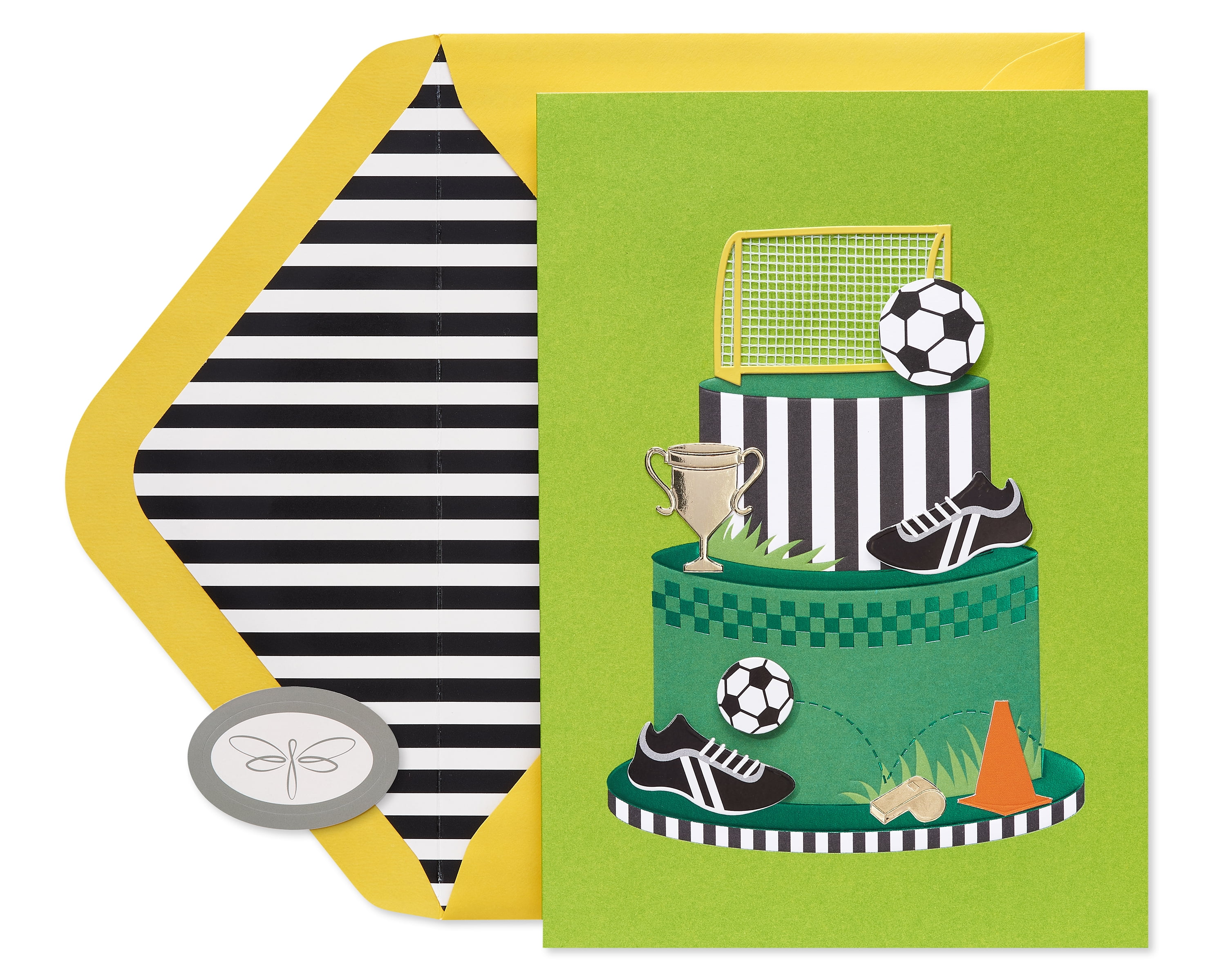 Papersong Premium Birthday Card (Soccer Cake)