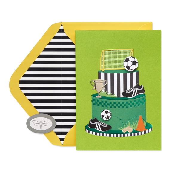 Papersong Premium Birthday Card (Soccer Cake)