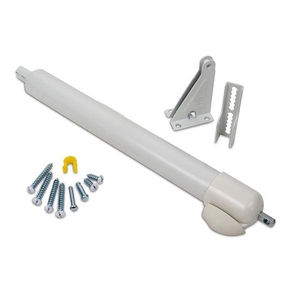 Ideal Security 9600 Standard Ferme-Porte Pneumatique à Bouton-Pression et Écran pour Portes en Bois, Aluminium et Vinyle, Fermeture Silencieuse et Fluide, 11,5 Pouces, Blanc