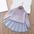 thumbnail image 2 of Toddler Girls Set Autumn/Winter Round Neck Sweater With 100 Pleats Set Skirt Two Piece Party Birthday School, 2 of 6