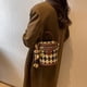 thumbnail image 4 of Bolso pequeño vintage para mujer, estilo primaveral, estilo bandolera, con textura rombal, portátil, 4 of 6