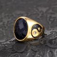 thumbnail image 3 of K-KED Mens Yin Ying Yang Blue Sandstone Ring Men Stainless Steel Size 7-13-10-Gold, 3 of 6