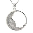 thumbnail image 4 of Jewelry Trends Sterling Silver Celtic Triquetra Moon Goddess Trinity Knot Pendant Necklace 18" Large Crescent Moon Goddess, 4 of 7