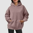 thumbnail image 4 of Womens Hoodie 2025 Fall Winter Oversized Blank Plain Basic Hoodies with Pocket Hooded Sweatshirt Hoodie Women Pullover, 4 of 6