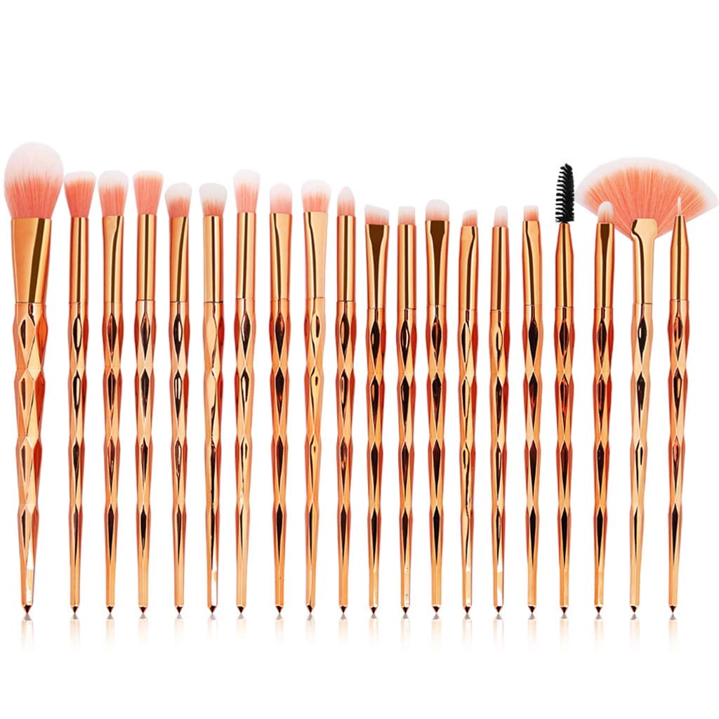 Eye Brush Set, 20 pcs Unicorn Eyeshadow Eyeliner Blending Crease Kit Makeup Brushes Make Up Foundation Eyebrow Eyeliner Blush Cosmetic Concealer Brushes (Rose Gold)
