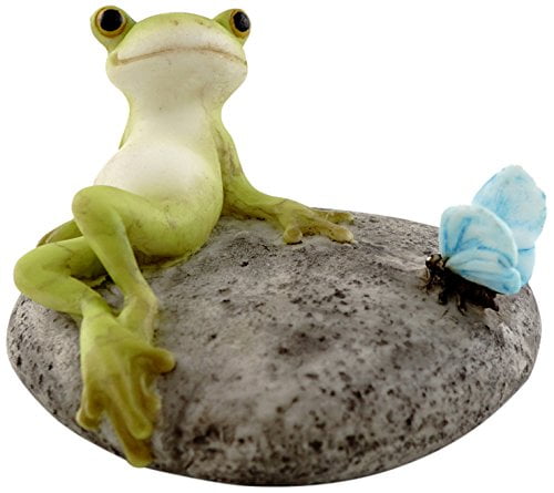 Meditating Frog on Top Collection Miniature Fairy Garden and Terrarium Statue 