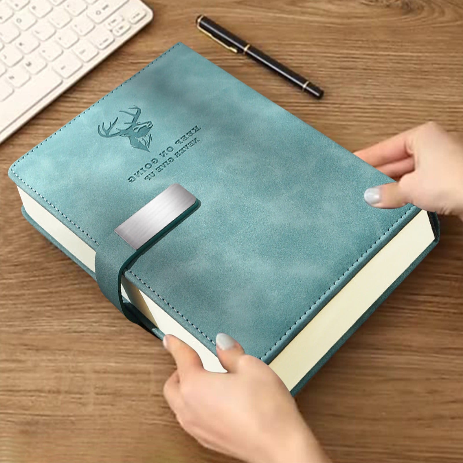 A5 Thick Notebook Faux Leather Heavy Duty Notepad 80GSM Writing Journal for Office Work Note Taking by PALIFEUR