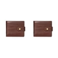 thumbnail image 2 of Monedero Qarigey Cartera de cuero de moda tarjetero Color café transverso 2Conjunto, 2 of 6