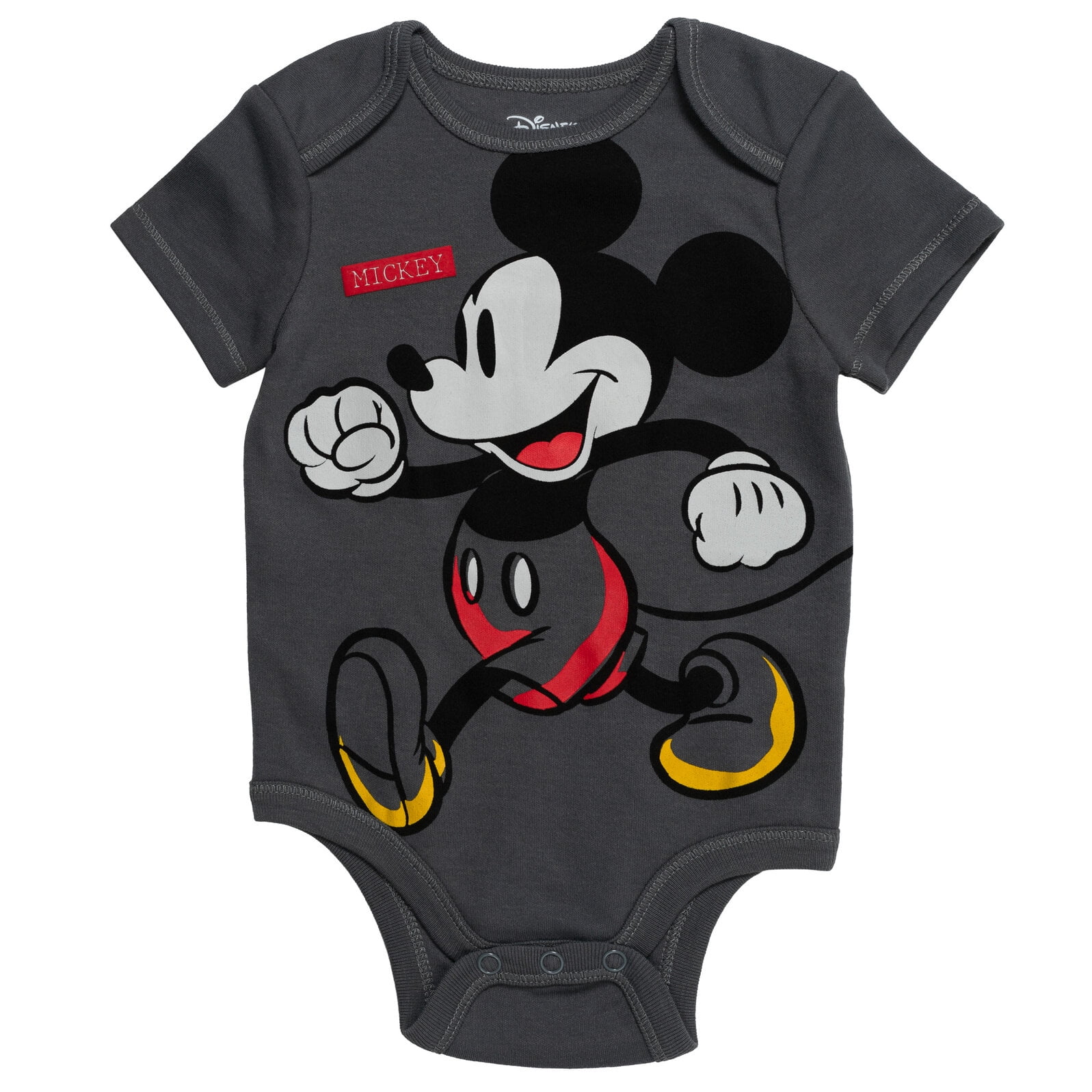Disney Mickey Mouse Baby Boys' 5-Pack One Piece Bodysuits Mickey Red Yellow Grey