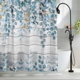 thumbnail image 2 of Eucalyptus Leaves Blue Fabric Shower Curtain Farmhouse Wood Grain Washable Shower Curtains for Bathroom, Waterproof Bath Curtain with Hooks Home Decor 72x72in, 2 of 8