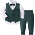 thumbnail image 3 of Ropa de vestir para niño pequeño, traje de Navidad para niños, traje formal, camisa y pantalones, conjuntos con pajarita, 3 of 5