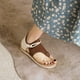 thumbnail image 5 of Sandalias de verano para mujer de tacón bajo de cuero de microfibra de color sólido a la moda Wmkox8yii shjk7257, 5 of 9