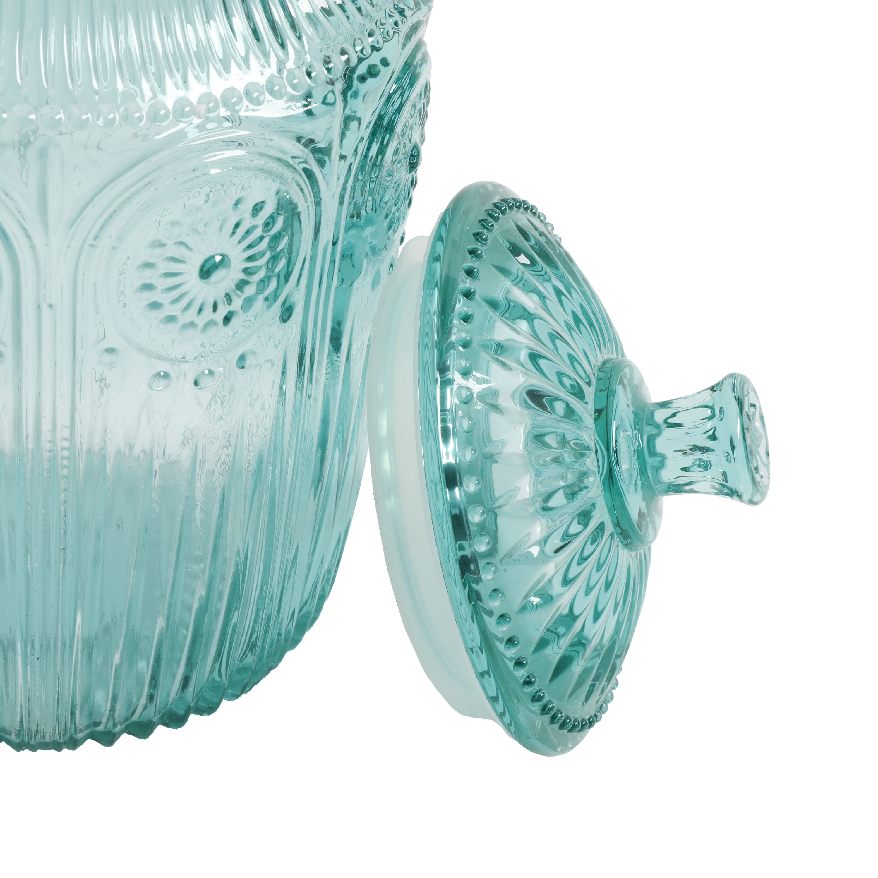 The Pioneer Woman Adeline Glass Cookie Jar, Turquoise