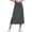 Gray, variant on A-Line Midi Skirt for Women Summer Side Slit High Elastic Waist Solid Color Half Skirt