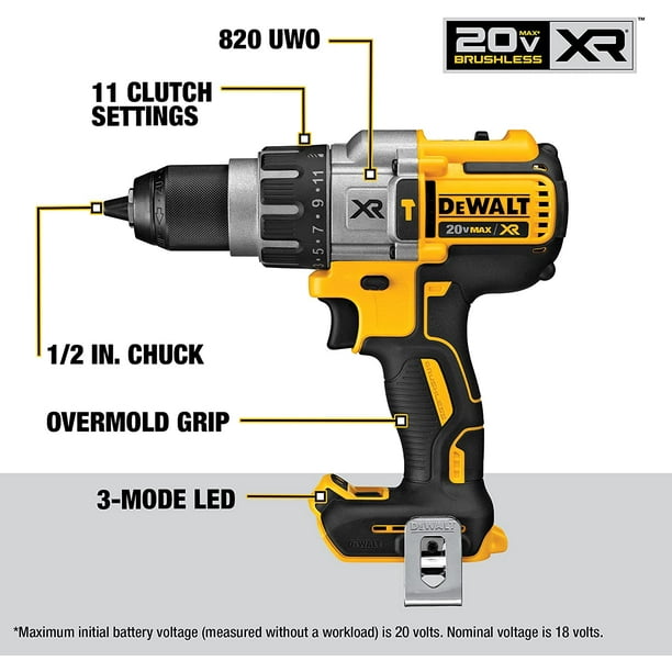 DEWALT 20V MAX XR Hammer Drill Brushless 3Speed Tool Only (DCD996B