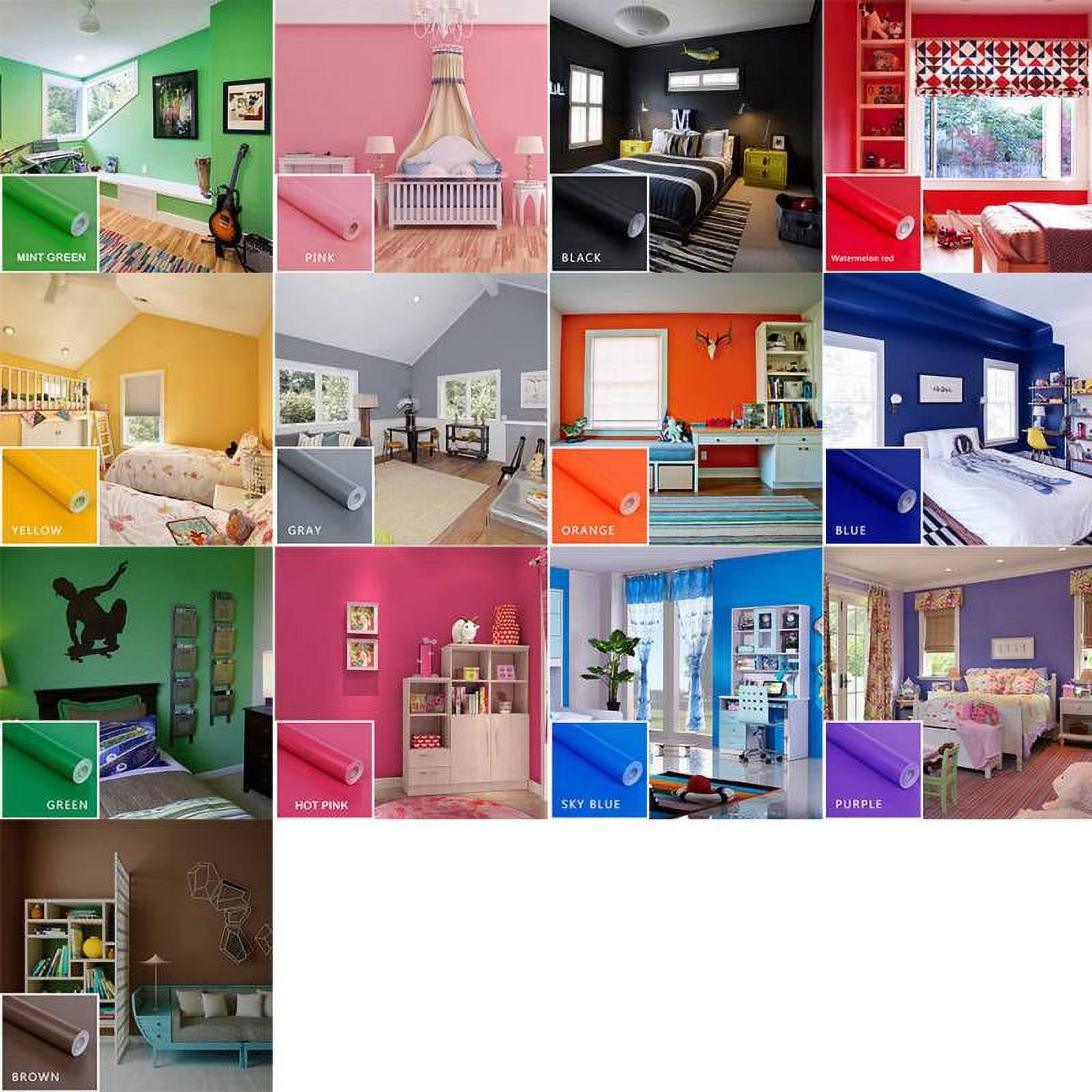 Self-Adhesive Solid Color PVC Wallpaper Roll Peel and Stick Wallpaper,Removable Waterproof Wallpaper Wall Sticker Decals for Counter Furniture Cabinet and Kitchen