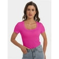 thumbnail image 3 of Women Casual Long Sleeve Slim Scoop Neck Fit T Shirts Basic Tee Tops Crew, 3 of 5