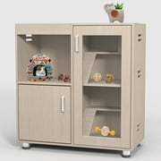 4-Tier Wooden Guinea Pig Cage & Hamster Cage with Storage Cabinet, Acrylic Windows, Openable Top, XL Deluxe Habitat for Rat, Chinchilla & Small Animals